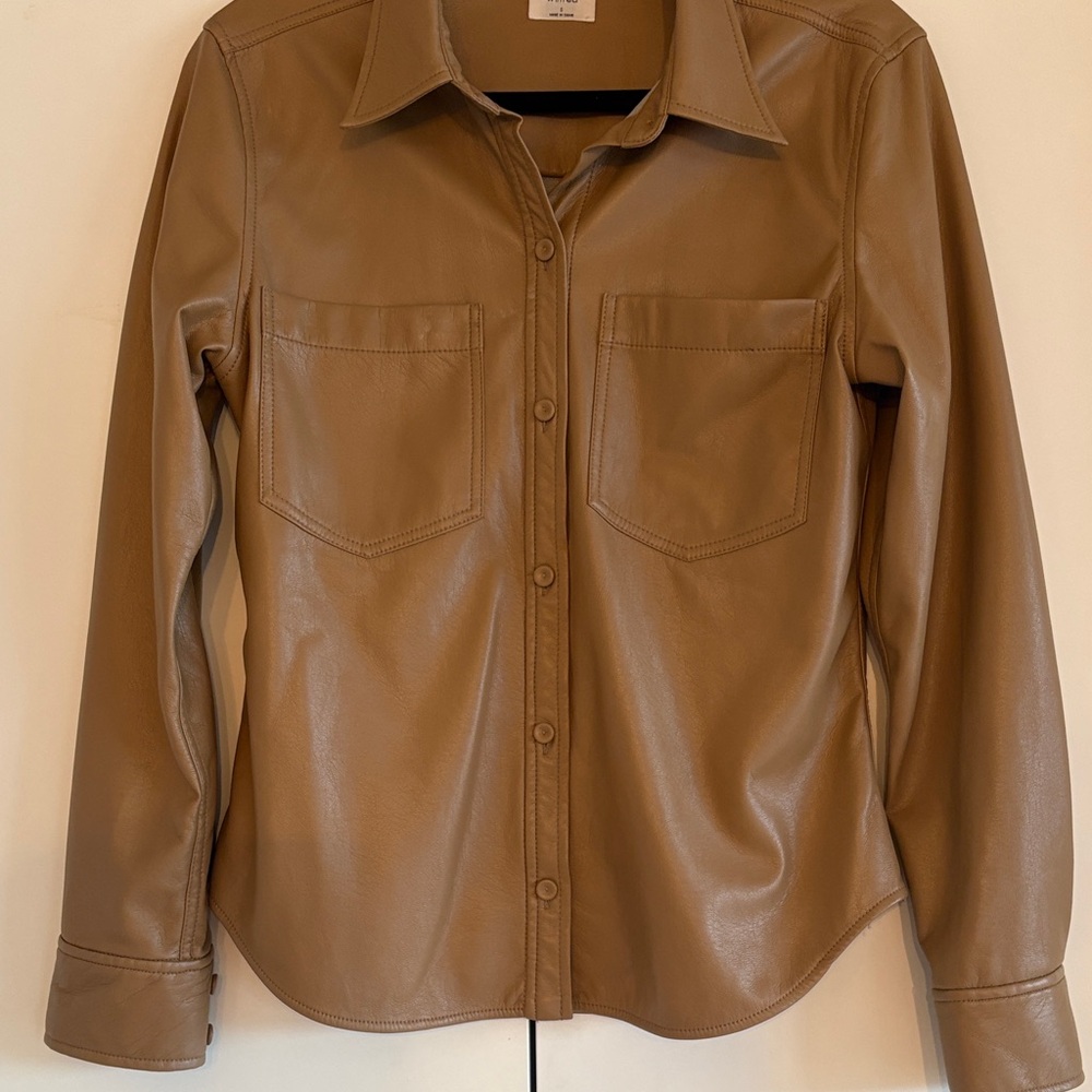 Wilfred Beige Faux Leather Shirt